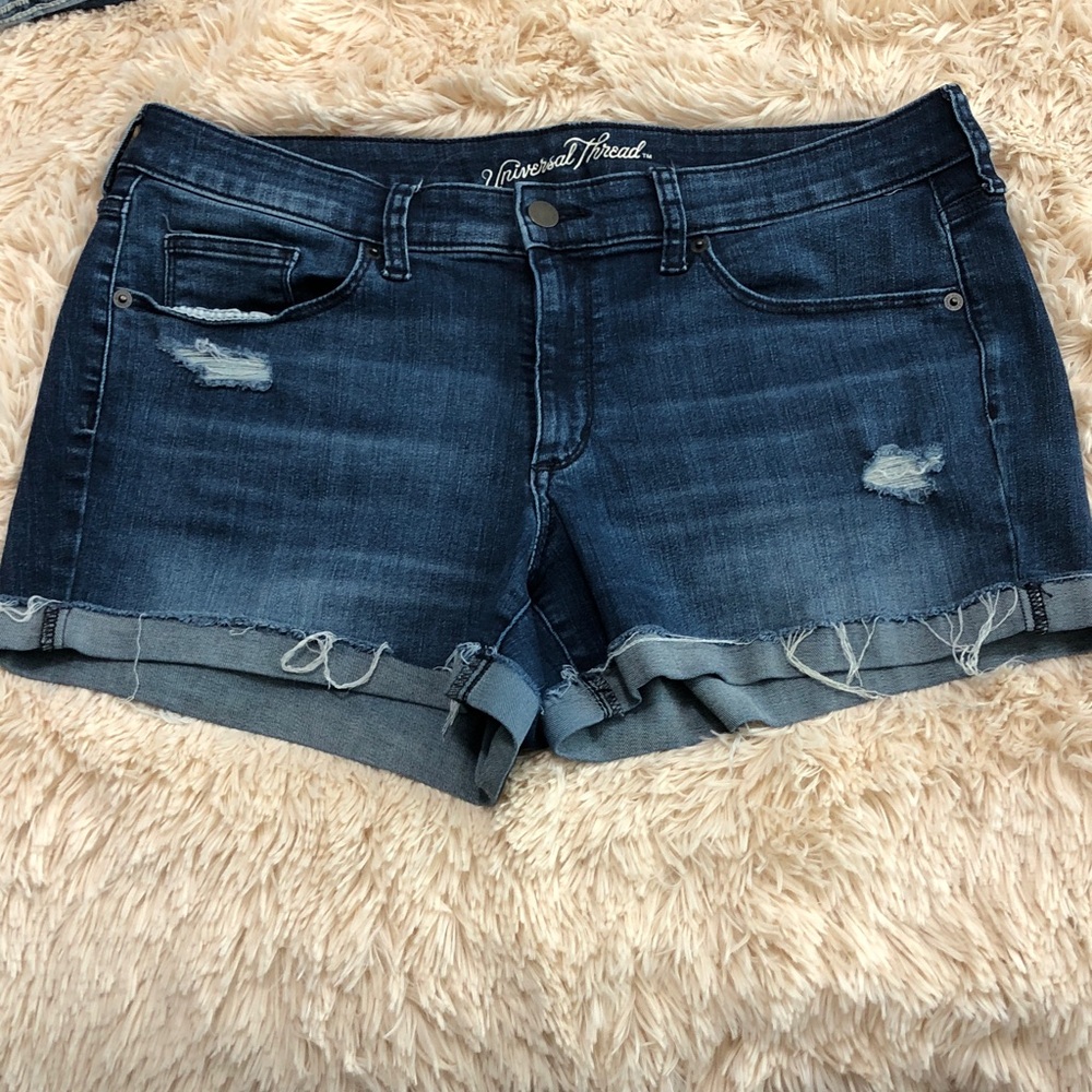 Universal Thread Distressed Dark Blue Jean Shorts
